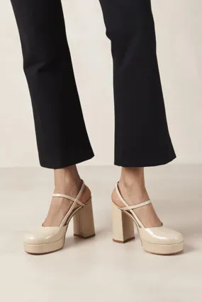 Alohas Zapatos de salón Louella Onix en piel color crema