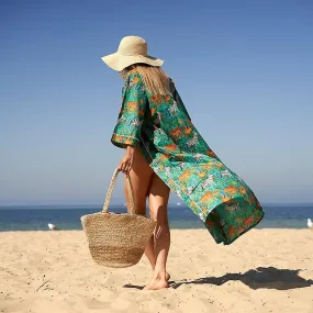 Bata kimono de algodón safari bañada por el sol para mujer