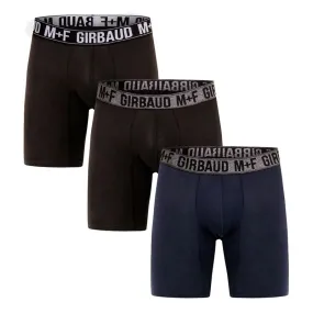Boxer Tripack Negro/Azul Algodón-Licra Para Hombre Girbaud