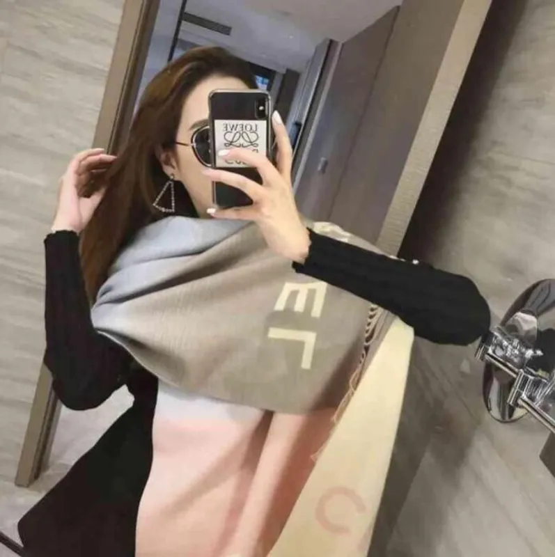 Bufanda cálida de cachemira de diseño clásico para hombre y mujer, chal grande con monograma de invierno, 211230