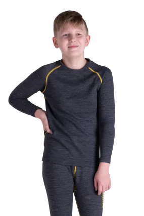 Camiseta Interior Niño Raven Merino Gris-Amarillo 