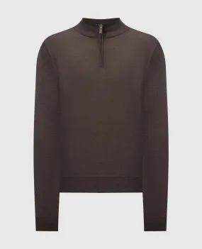 Canali Brown merino wool jumper