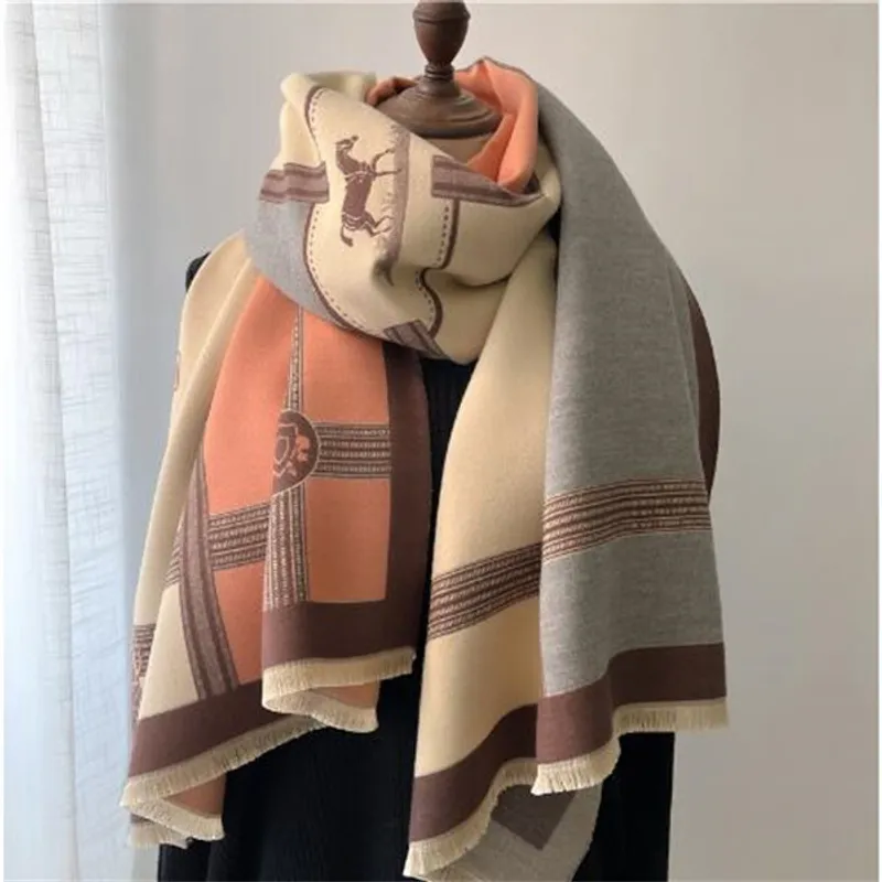 Cantal de cachemir cálido Bufanda de invierno para mujeres Pashmina Cabeza Pashmina Wrap Femal Poncho Ece Bandana Ge