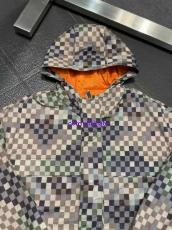 Chaqueta de diseñador de chaqueta de lujo para hombre, diseño de chaqueta con cremallera estampada a cuadros de alta calidad, nu