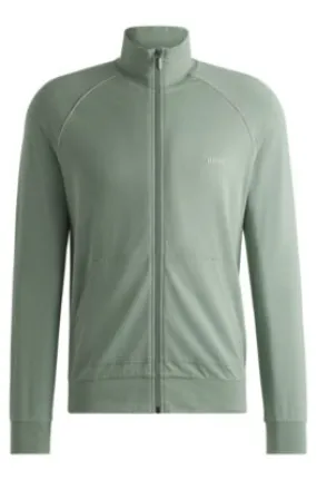 Chaqueta regular fit de algodón elástico con logo bordado