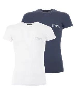 EMPORIO ARMANI - Pack de dos camisetas interiores blanco y azul marino 111670 4R715 23235 Hombre