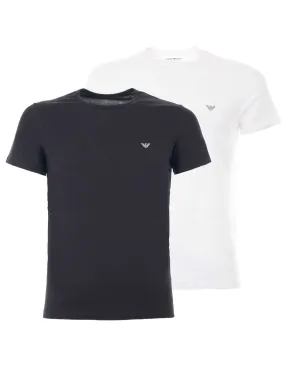 EMPORIO ARMANI - Pack de dos camisetas interiores blanco y negro 111267 4R722 07620 Hombre