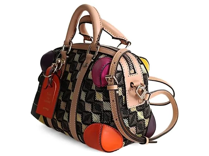 Etro borsa Mini Speedy a tracolla de rafia y piel multicolor 