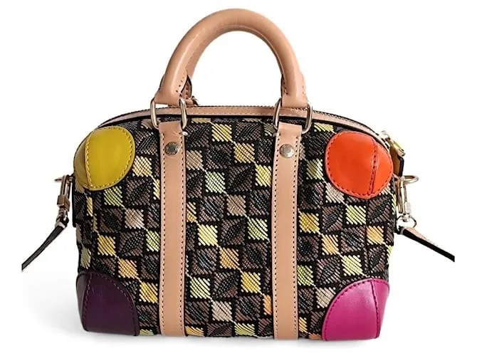 Etro borsa Mini Speedy a tracolla de rafia y piel multicolor 