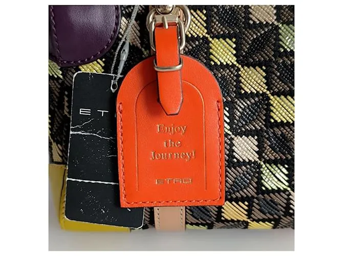 Etro borsa Mini Speedy a tracolla de rafia y piel multicolor 