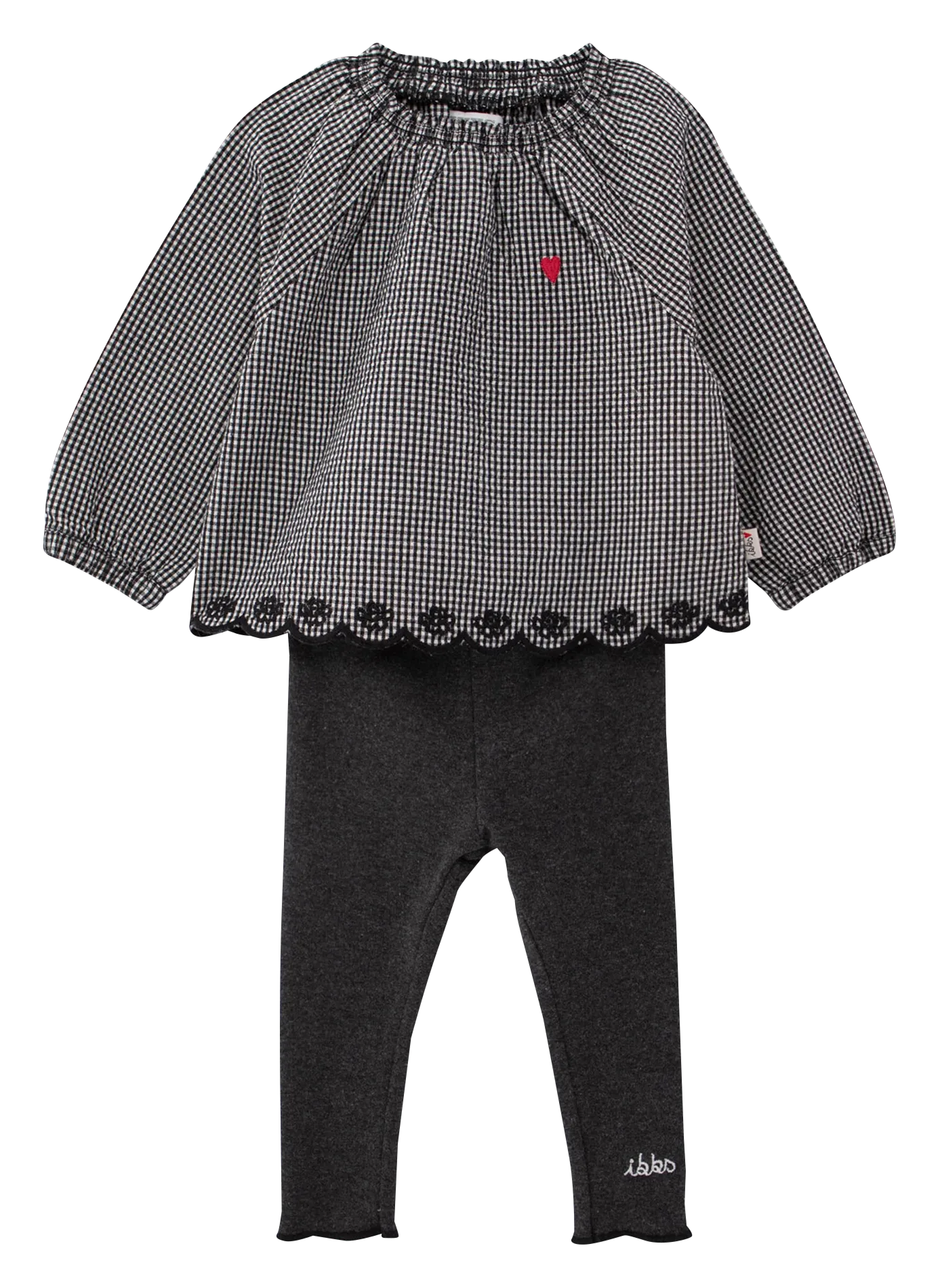 IKKS JUNIOR Conjunto 2 en 1 de algodón mezclado en negro