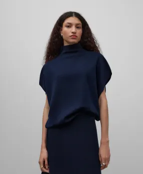Merino wool ribbed knit vest woman