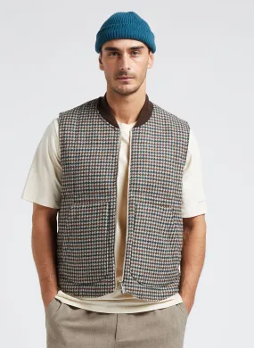 MICHAEL - Chaqueta de mezcla de lana de pata de gallo con cuello redondo en multicolor
