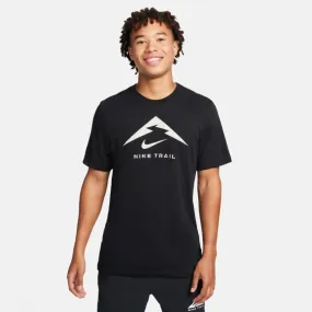 Nike Hombre Camisetas Dri-FIT Trail Logo Tee Negro 