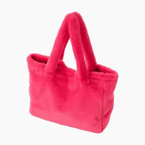 O bag sac rosa fluo fibra sintética con mango