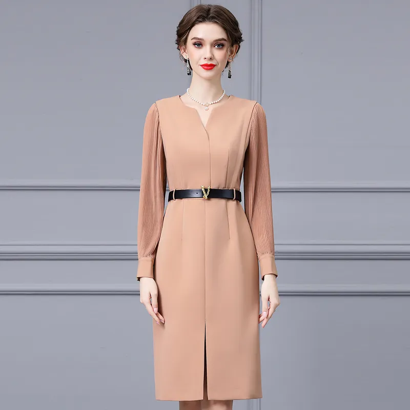 OC SB413N57 Vestidos informales básicos de otoño y invierno Camisa de vestir para mujer de manga larga Camiseta de desplazamient