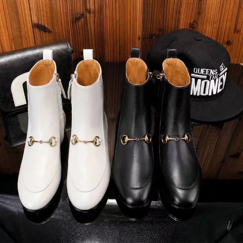 Otoño invierno cremallera negro Botas desnudas mujer Flat Travel zapatilla de cuero dama carta botín Suave piel de vaca mujer He