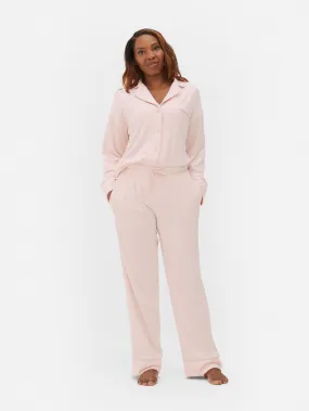 Pantalón de pijama de pernera ancha de vellón