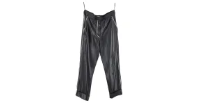 Pantalón Nanushka con cintura elástica en piel sintética negra Negro 
