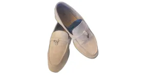 Paseo de verano de Loro Piana Beige Gris 