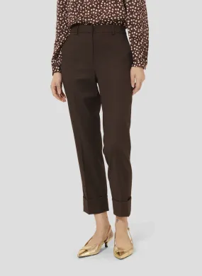 PHILIPPA - Pantalón corto de traje de lana mezclada en marron