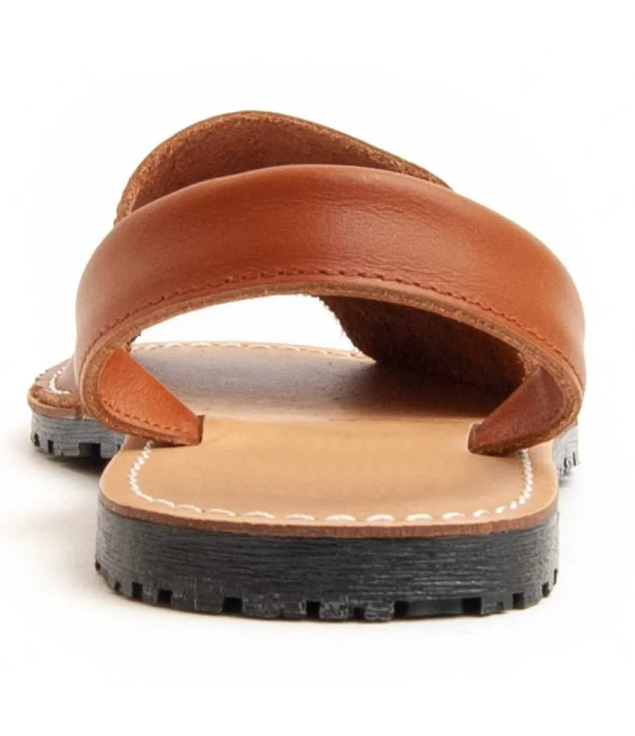 Sandalia De Piel Para Mujer.  Purapiel  Ibisw24  95717 Marrón