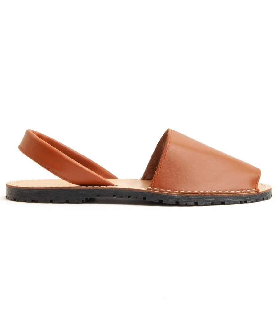 Sandalia De Piel Para Mujer.  Purapiel  Ibisw24  95717 Marrón