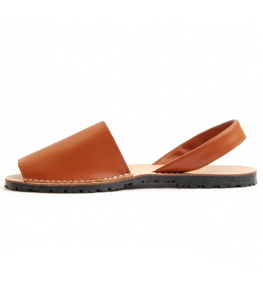Sandalia De Piel Para Mujer.  Purapiel  Ibisw24  95717 Marrón