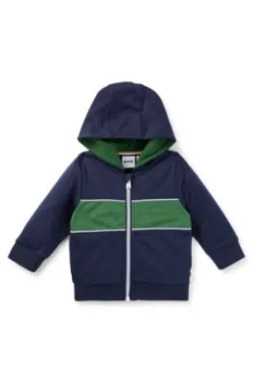 Sudadera con capucha, cremallera y logo bordado para niños