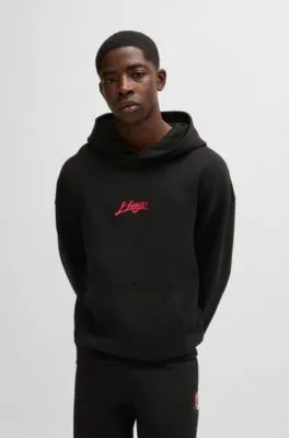 Sudadera con capucha relaxed fit en felpa de algodón con logos estampados