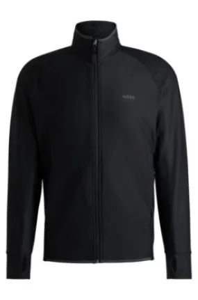 Sudadera con cremallera y logo reflectante decorativo