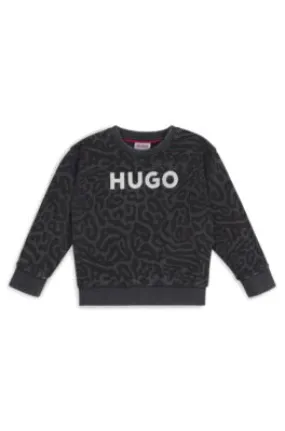 Sudadera para niños con estampado de guepardo y cremallera trasera