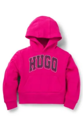 Sudadera para niños en algodón con capucha y detalle de logo de estilo universitario