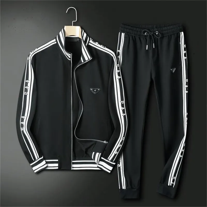 Traje deportivo informal de manga larga para hombre, traje deportivo ligero con cuello levantado y pantalones con capucha, tende