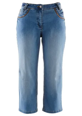Vaqueros de algodón con talle medio y corte slim Azul piedra
