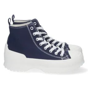 Zapatilla Abotinada para Mujer Cómoda Estilo Bamba con Material de Lona y Cierre de Cordones Otoño I