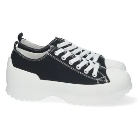 Zapatilla Plana para Mujer Cómoda Estilo Bamba con Material de Lona y Cierre de Cordones Otoño Invie