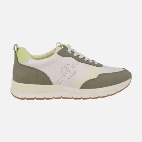 Zapatillas deportivas con cordones en combinado blanco y verde
