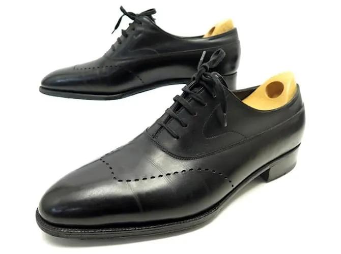 ZAPATOS JOHN LOBB FARNDON RICHELIEU 7mi 41 ZAPATO PIEL NEGRO ACERO INOXIDABLE 