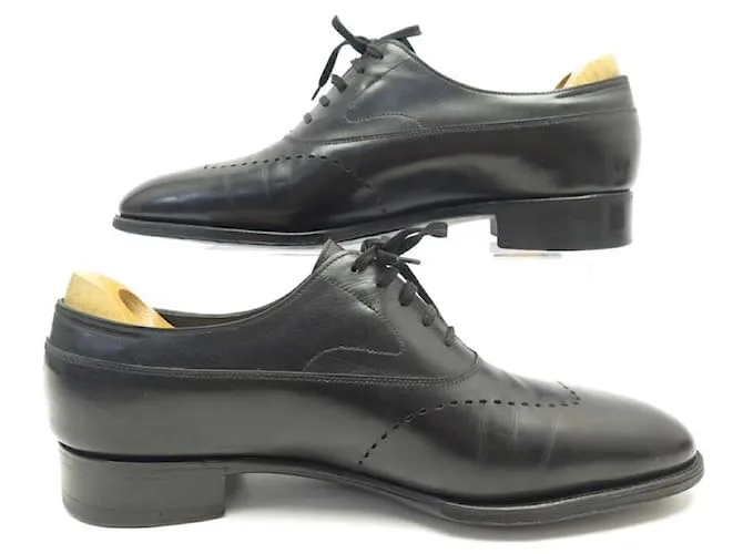 ZAPATOS JOHN LOBB FARNDON RICHELIEU 7mi 41 ZAPATO PIEL NEGRO ACERO INOXIDABLE 