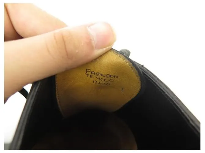 ZAPATOS JOHN LOBB FARNDON RICHELIEU 7mi 41 ZAPATO PIEL NEGRO ACERO INOXIDABLE 